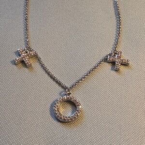 Swarovski Silver Necklace with X’s and O Charms